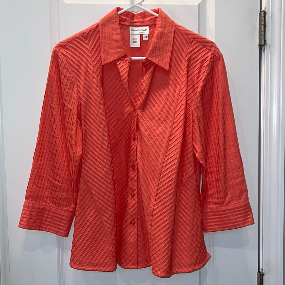 Cold water creek salmon colored blouse